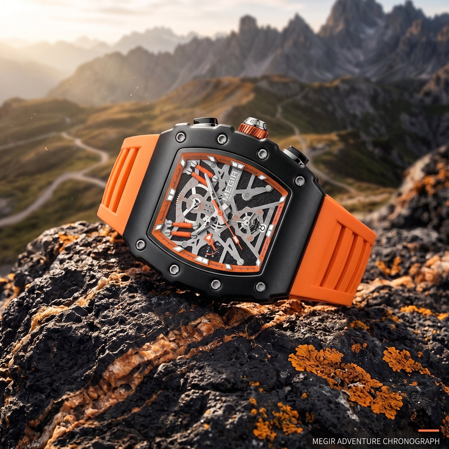 MEGIR Men's Military Sports Watch Silicone Band Luminous Dial Chronograph Date Wrist Watch