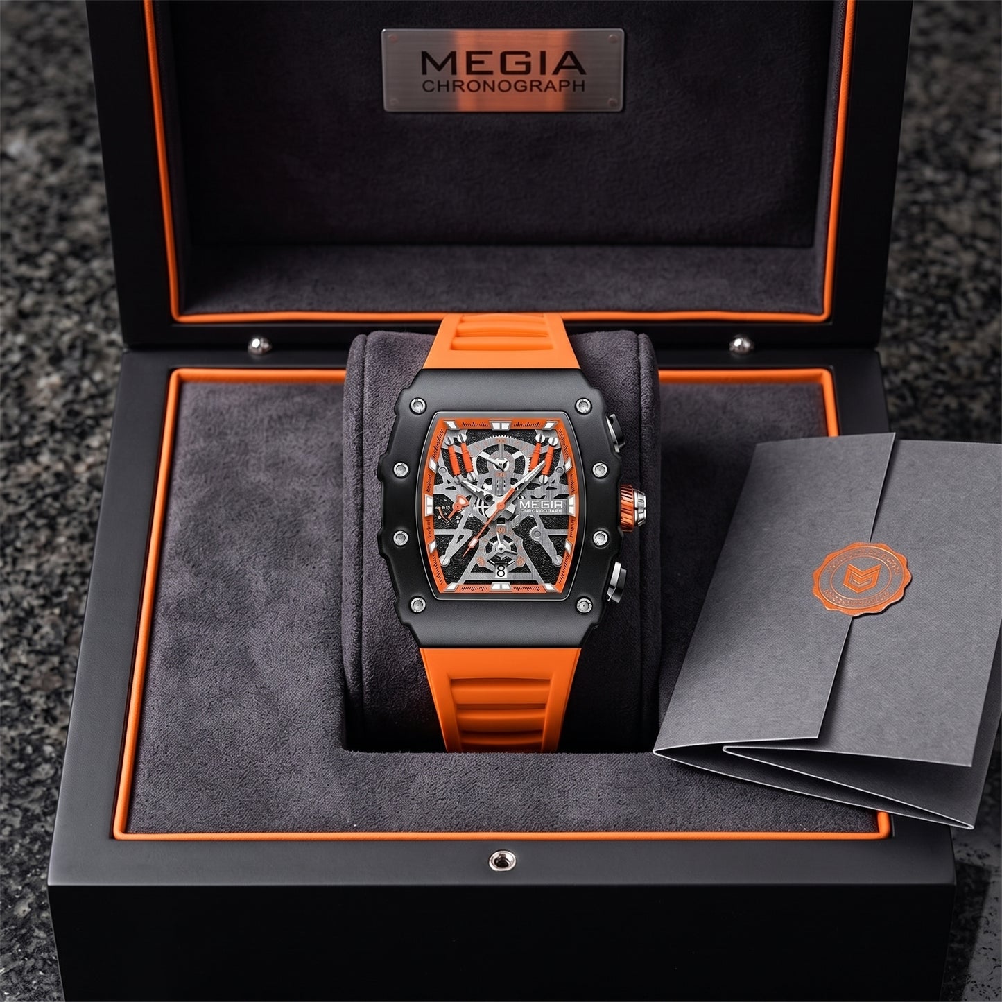 MEGIR Men's Military Sports Watch Silicone Band Luminous Dial Chronograph Date Wrist Watch