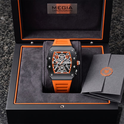 MEGIR Men's Military Sports Watch Silicone Band Luminous Dial Chronograph Date Wrist Watch