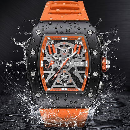 MEGIR Men's Military Sports Watch Silicone Band Luminous Dial Chronograph Date Wrist Watch