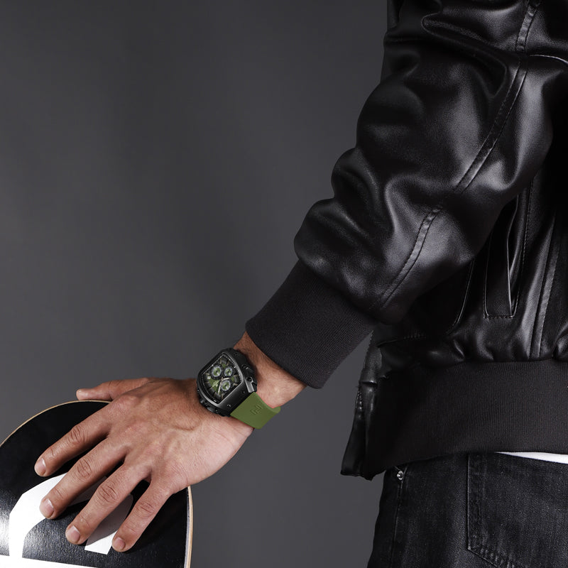 NAVIFORCE Men Sport Waterproof Quartz Watch Luxury Barrel-Shaped Steel Band Alloy Dial Casual Couple luminous Wristwatch NF8070 detail view
