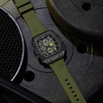 NAVIFORCE Men Sport Waterproof Quartz Watch Luxury Barrel-Shaped Steel Band Alloy Dial Casual Couple luminous Wristwatch NF8070