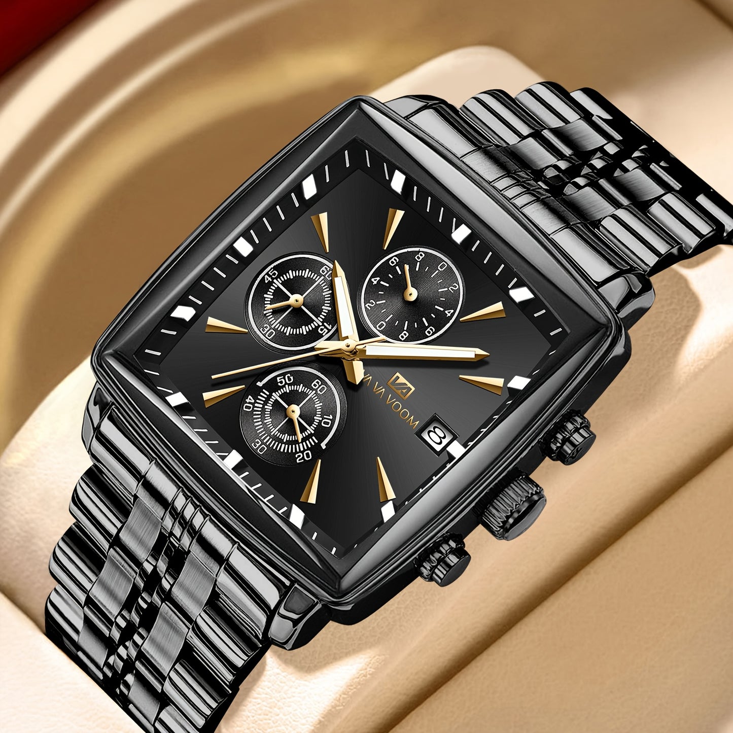 Men’s Business Casual Quartz Watch with Calendar – Elegant Daily Wear Wristwatch for Office, Party & Gift
