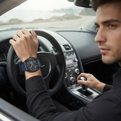 NAVIFORCE Men's Luxury Quartz Watch – Waterproof Blue Chronograph Sports Wristwatch