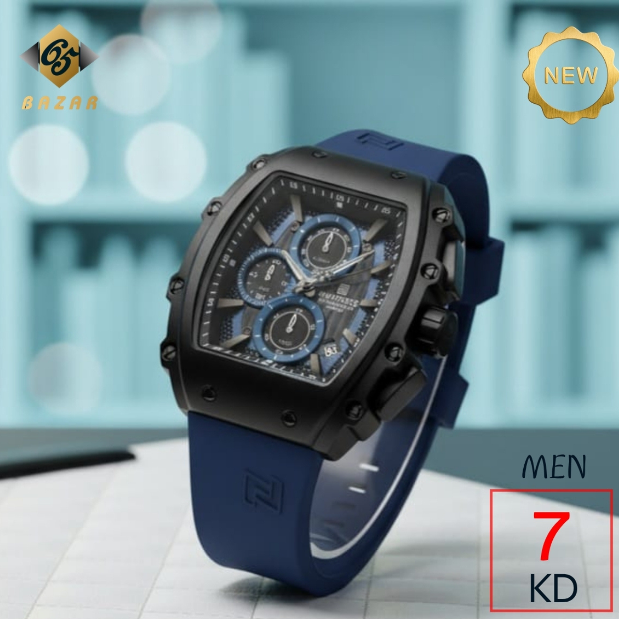 NAVIFORCE Men's Luxury Quartz Watch – Waterproof Blue Chronograph Sports Wristwatch