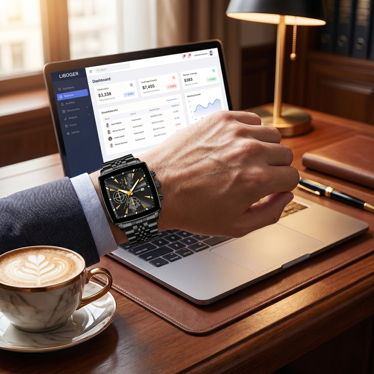 Men’s Business Casual Quartz Watch with Calendar – Elegant Daily Wear Wristwatch for Office, Party & Gift