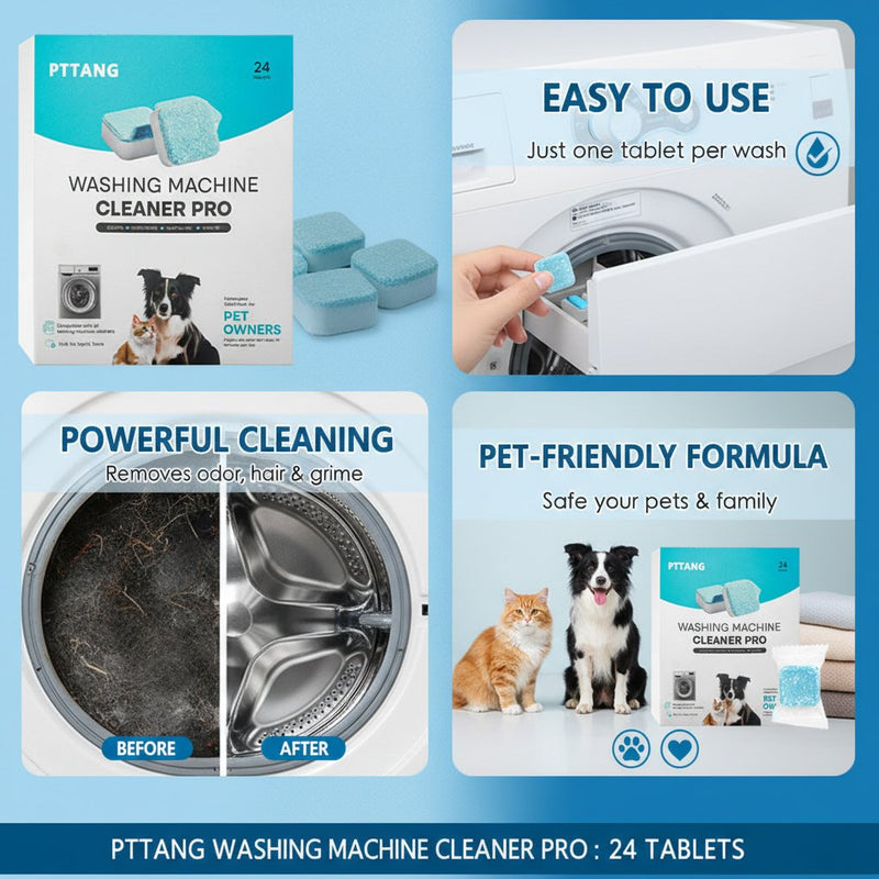 🔥Buy 2 Free Shipping🔥24 PCS Eco-Friendly Washing Machine Cleaner Fights Pet Odors & Hair Build-Up for Fresh Clean Machines detail view